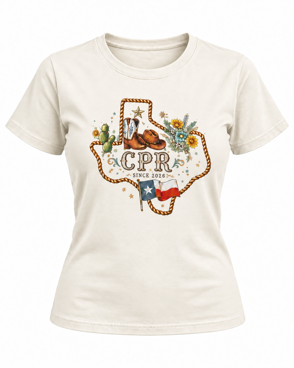 Camiseta feminina T-shirt CPR Texas