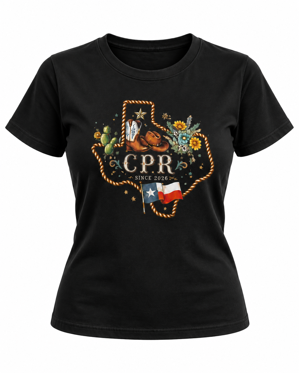 Camiseta feminina T-shirt CPR Texas